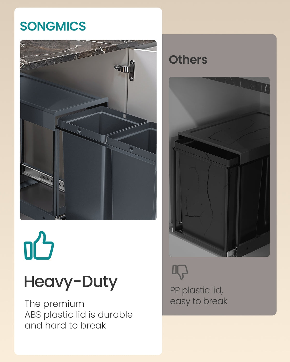 Pull out kitchen bin with double compartments - image 25