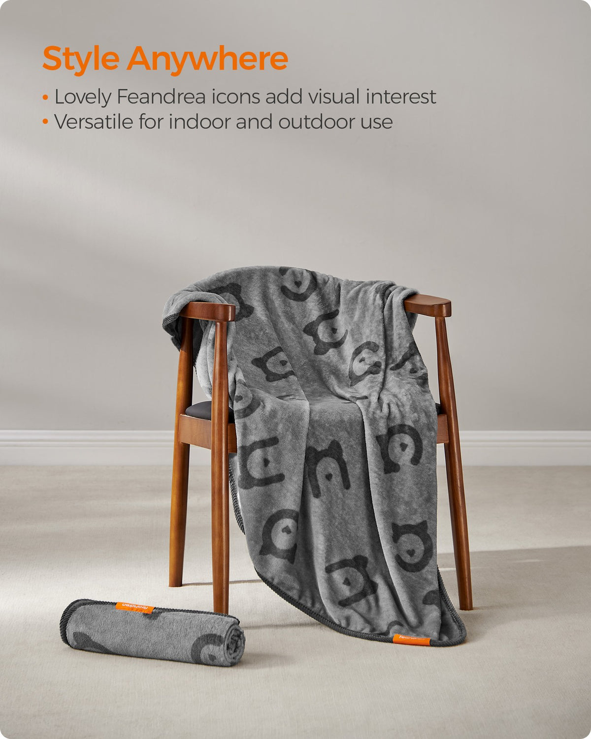 Pack of 3 Flannel Pet Blankets 60 x 40 cm Slate Grey - image 28