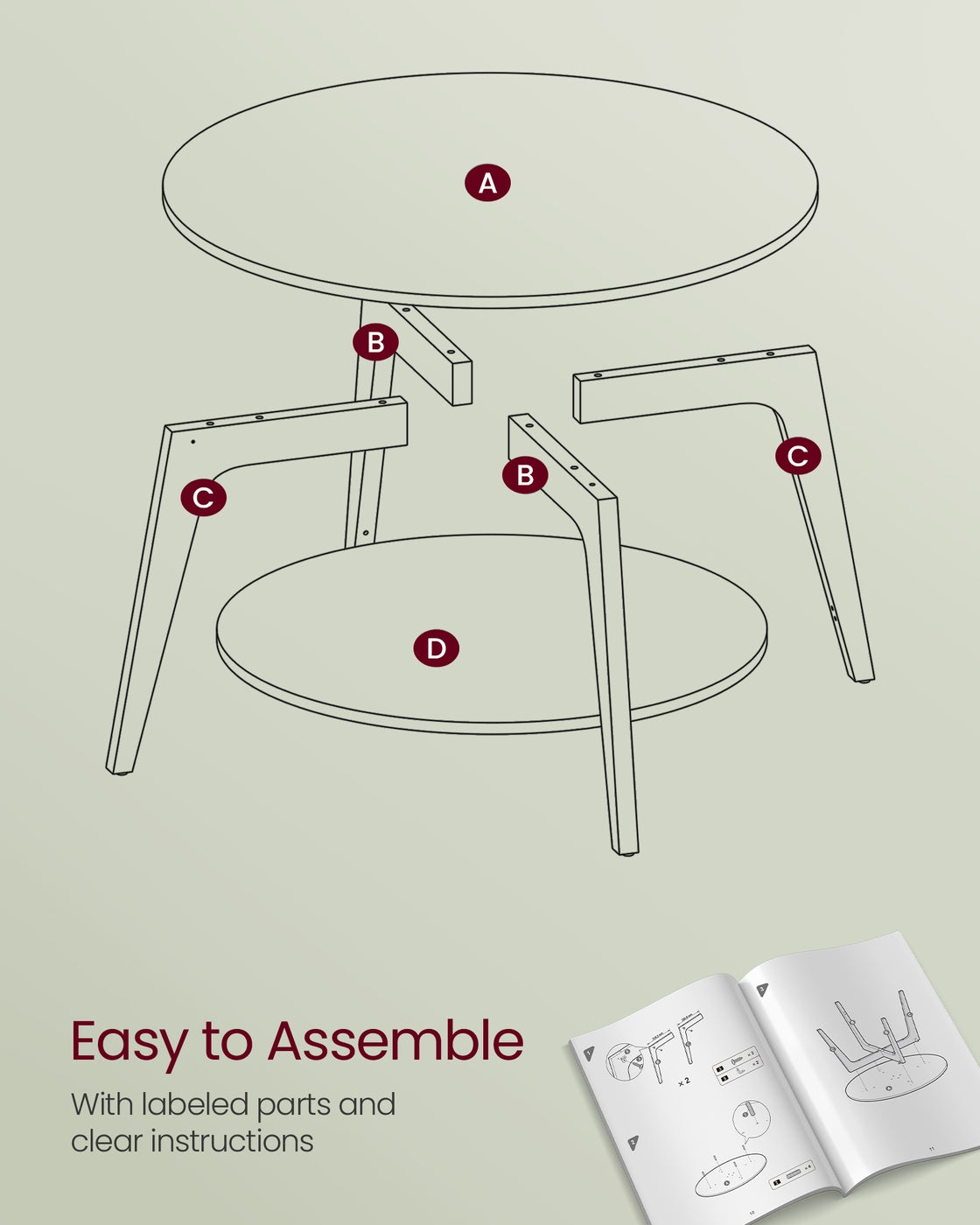 2 Tier Round Coffee Table