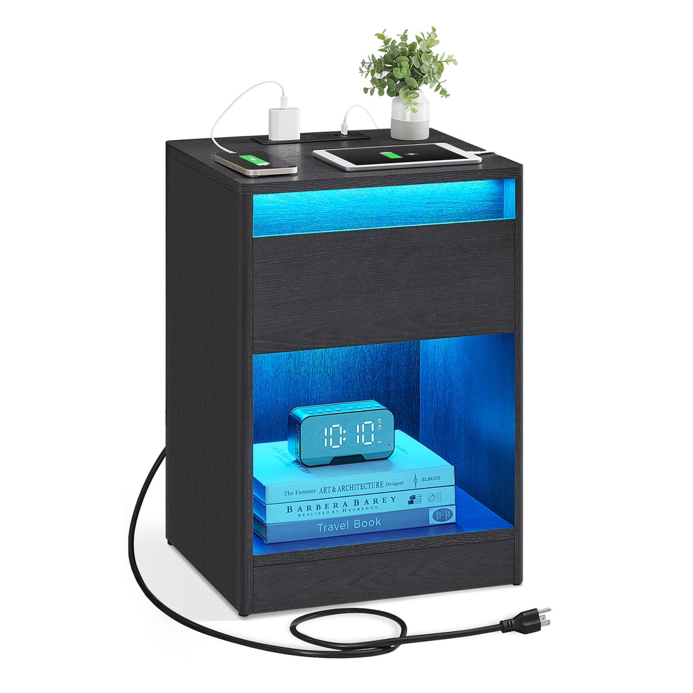 Nightstand with Charging Station & LED - image 9