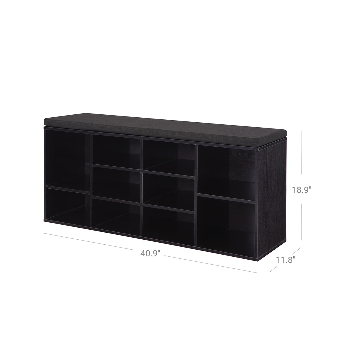 Shoe Cabinet Storage Bench with Cushion | Adjustable Shelves