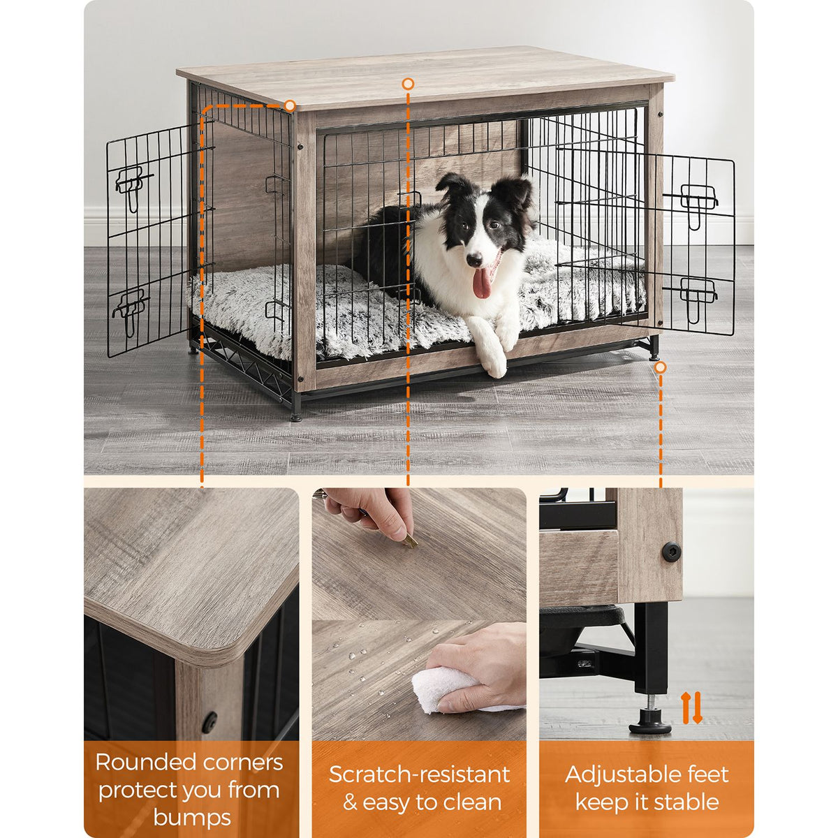 Modern Kennel for Dogs Indoor up to 70 lb