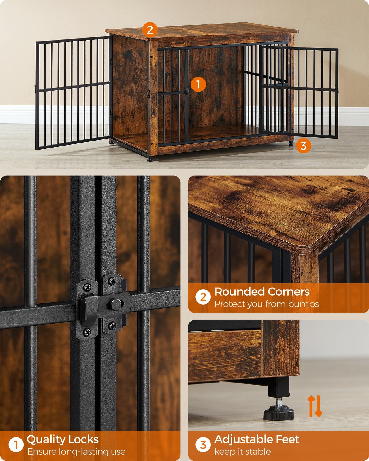 Heavy-Duty Dog Crate Furniture for Dogs Indoor up to 70 lb - image 14