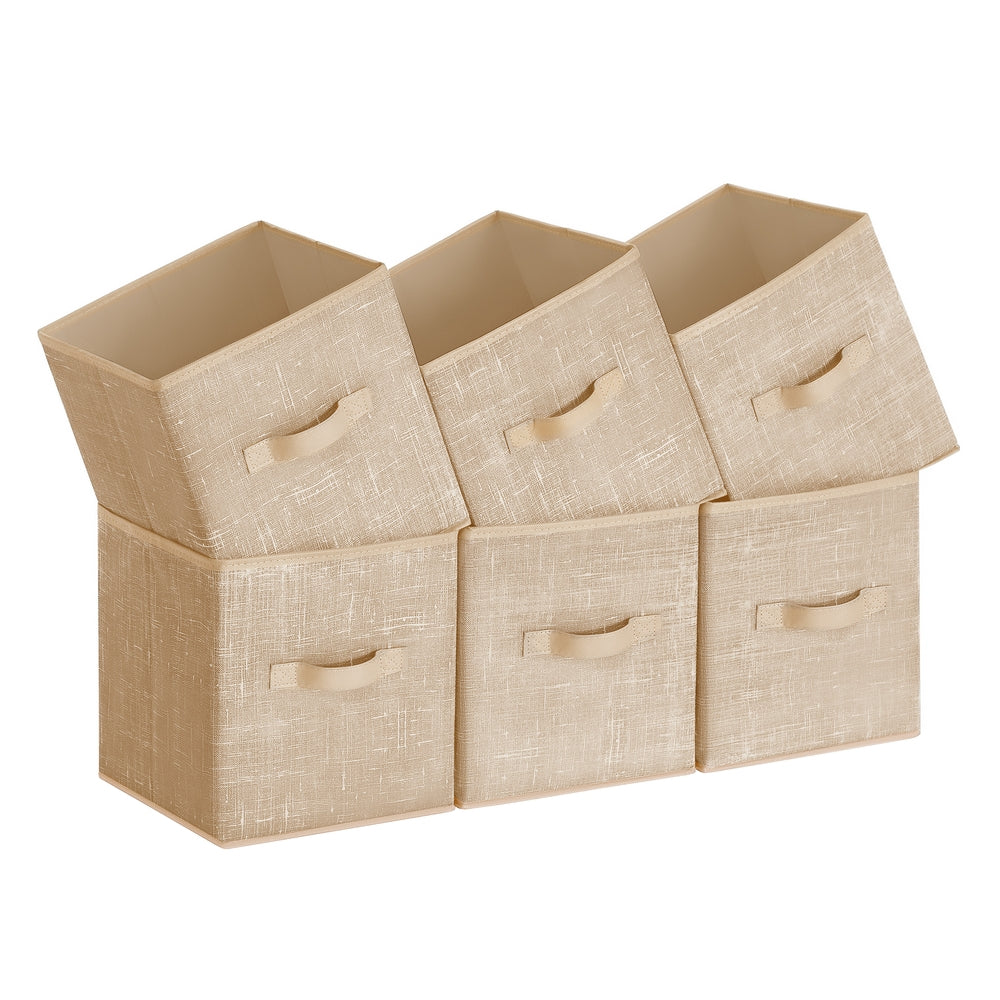 Non-Woven Fabric Storage Cubes with Double Handles - Sand Beige / S (10.2''L x 10.2''W x 11''H)