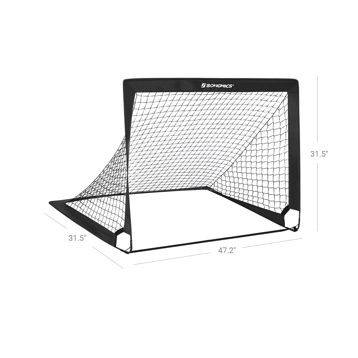 Set of 2 Pop-Up Soccer Goals — Black