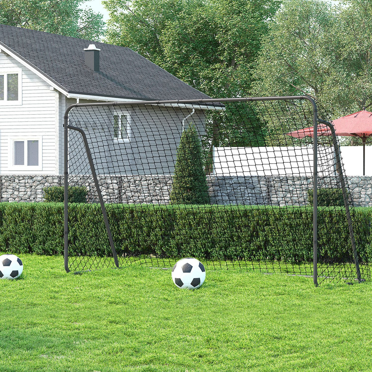 Children's Soccer Goal 12 x 6 Foot, in Garden, Courtyard, Park, Beach, Metal Pipes and PE Net