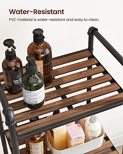 VASAGLE Bathroom Shelves, 5-Tier Storage Rack, Standing Shelf Units, Plant  Flower Stand, 15.6 x 12.2 x 51 Inches, for Living Room, Balcony, Kitchen,  Metal Frame, 12.2”D x 15.6”W x 51”H, Rustic Brown +