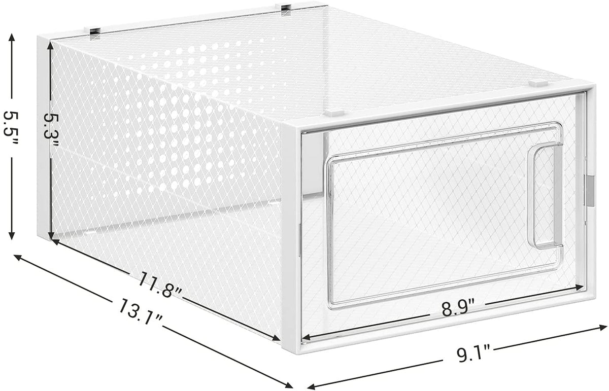 Shoe Boxes, Set of 18 Shoe Storage Organizers, Stackable and Foldable for Sneakers - HWLEXTRA