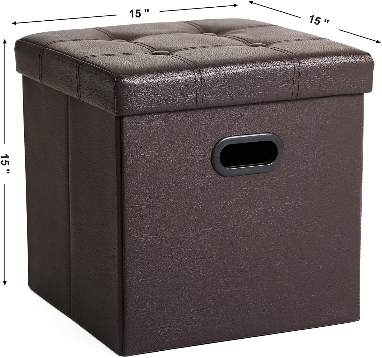 Faux Leather Storage Ottoman - HWLEXTRA