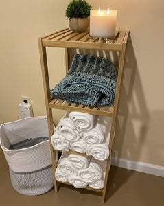 100% Bamboo Bathroom Shelf, 4-Tier Multifunctional Storage Rack, Shelving Unit 38.6" x 13" x 13"