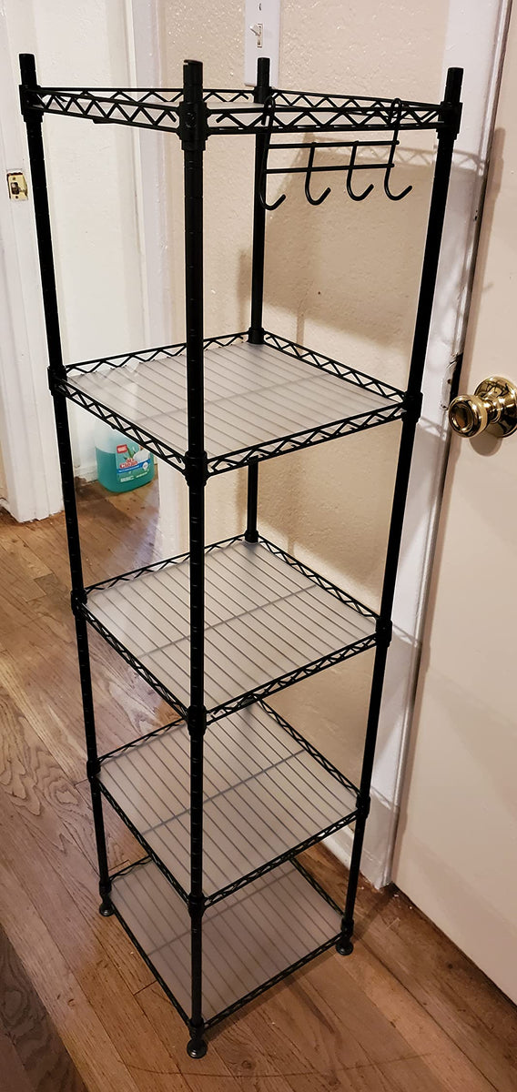 Bathroom Shelf, Storage Rack for Small Space, Total Load Capacity 220 lb Silver