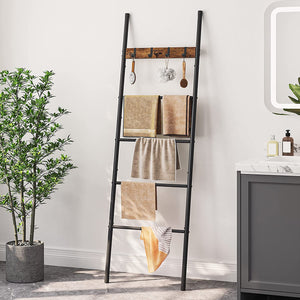 Blanket Ladder, 5-Tier Towel Ladder Shelf, Decorative Ladder, Towel Rack