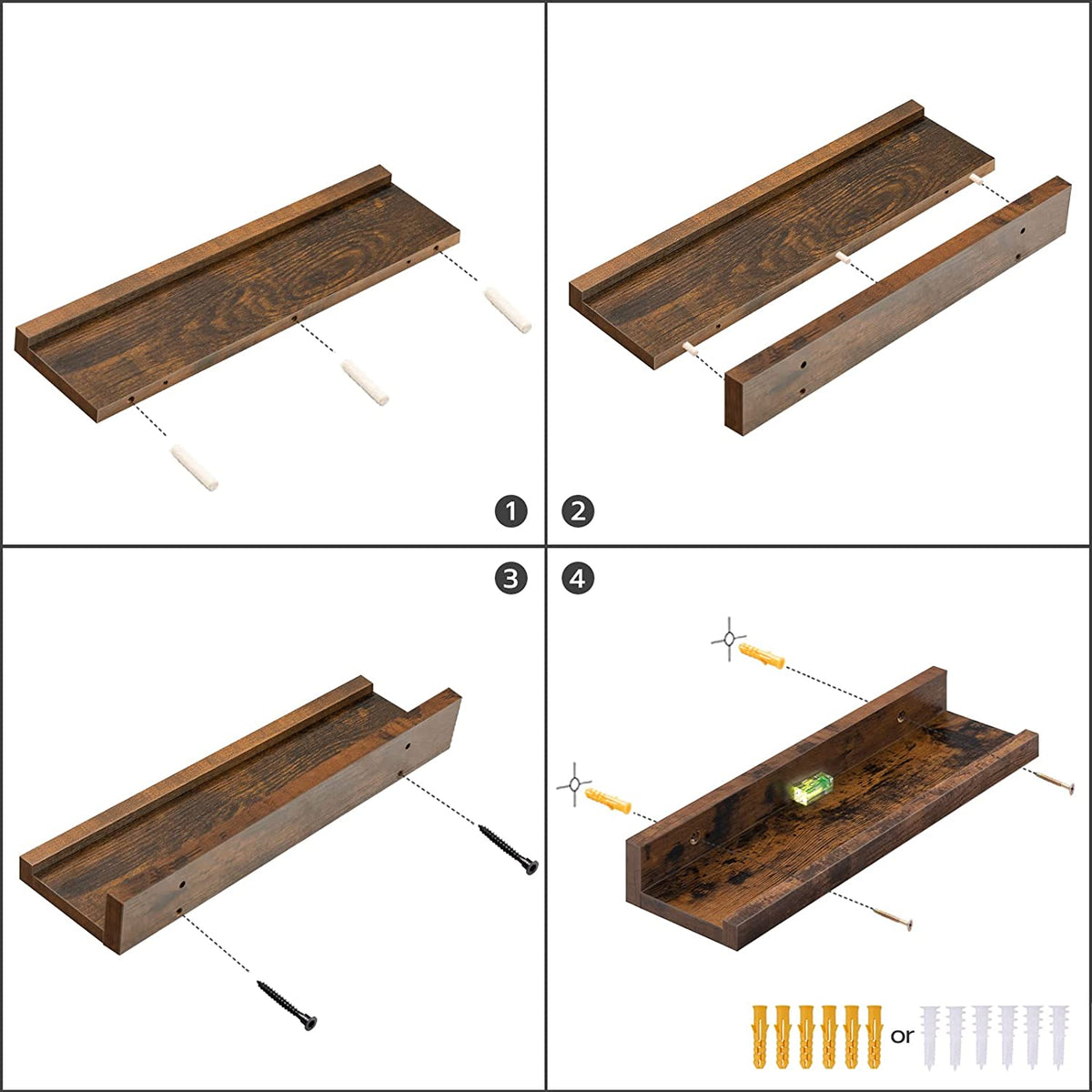 Floating Shelves, Wall Shelf Set of 3, Hanging Shelf