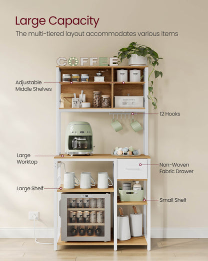 Bakers Rack with Charging Station
