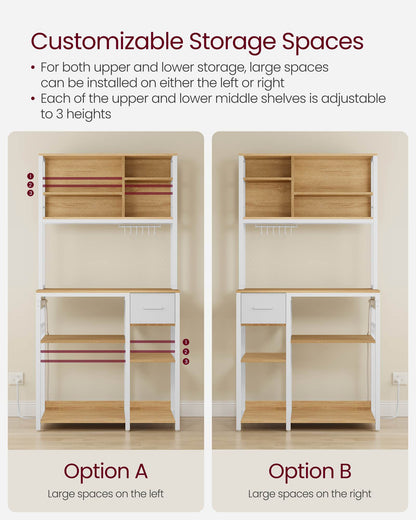 Bakers Rack with Charging Station