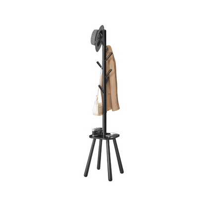 Free Standing Coat Stand with 8 Hooks and Storage Shelf - HWLEXTRA 