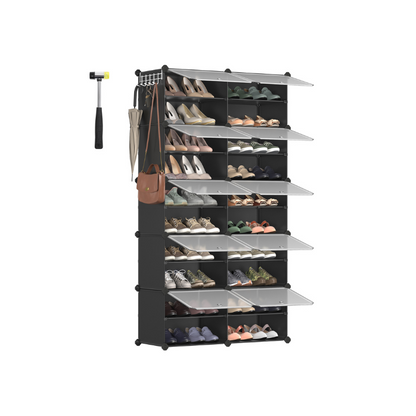10 Cubes Shoe Organizer with Doors, Holds Up to 40 Pair of Shoes - HWLEXTRA 