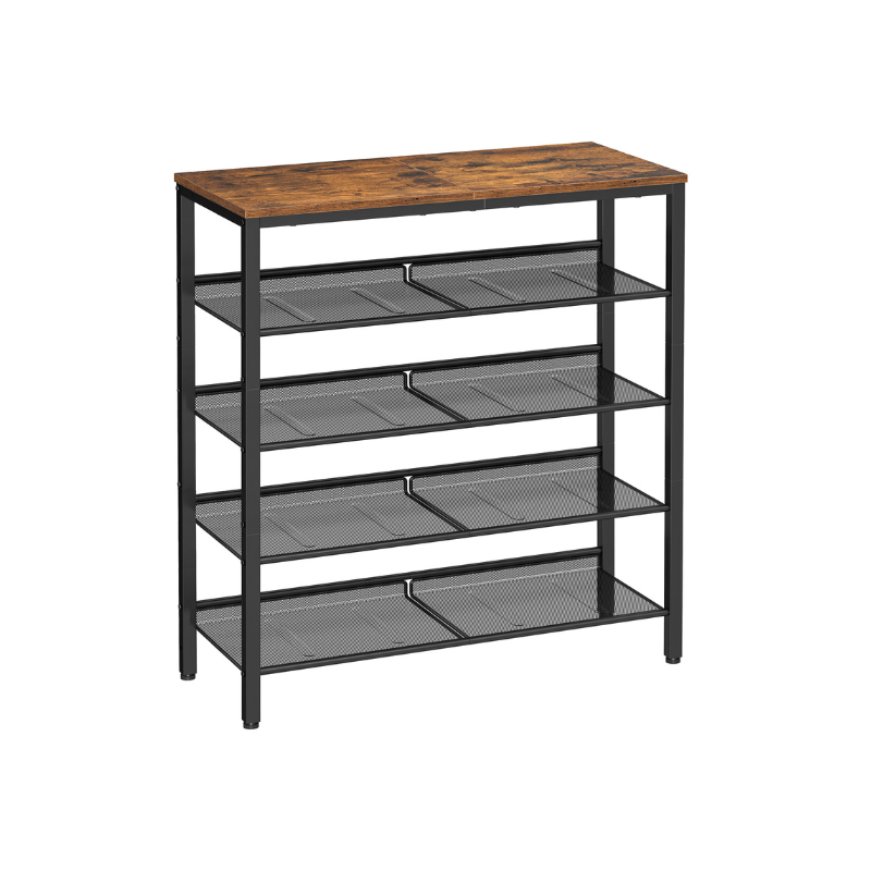 5-Tier Shoe Rack with Storage Shelves and Spacious Top - HWLEXTRA 