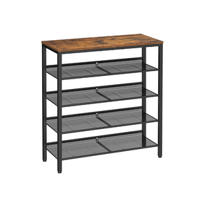 5-Tier Shoe Rack with Storage Shelves and Spacious Top