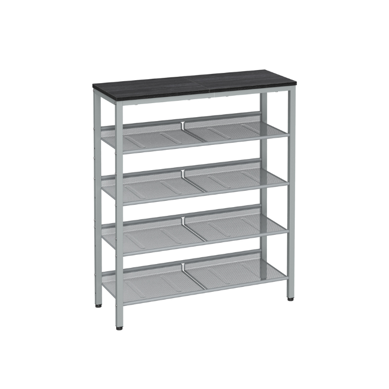 5-Tier Shoe Rack with Storage Shelves and Spacious Top - HWLEXTRA 