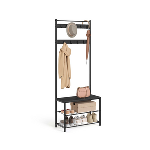 Coat Rack, Hall Tree with Shoe Storage Bench