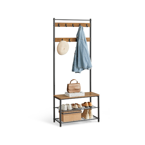 Coat Rack with Shoe Storage Bench