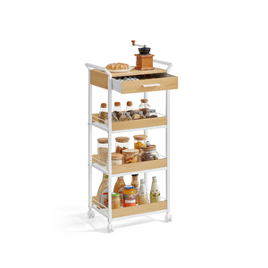 4-Tier Rolling Utility Cart with Table Top, Handles