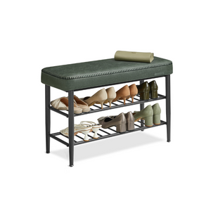 EKHO Collection - Shoe Bench with Metal Shelves