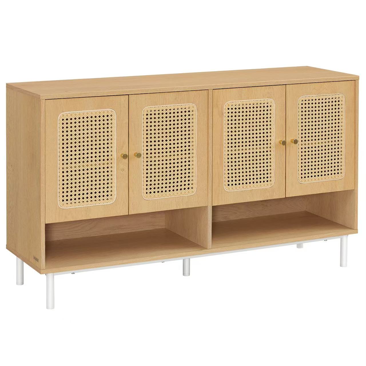 Natural Rattan 3-Tier Shoe Cabinet