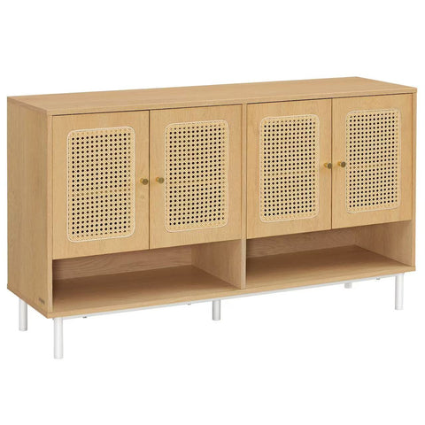 Natural Rattan 3-Tier Shoe Cabinet