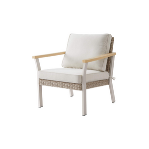 Sencillo Collection - Outdoor Steel Lounge Chair, Bone Color
