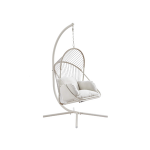 Sencillo Collection -Outdoor Steel Egg Chair, Bone Color