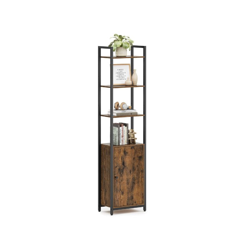 6-Tier Tall Bookcase with Door