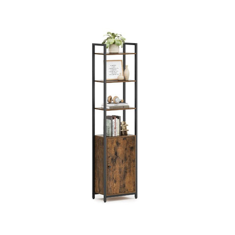 6-Tier Tall Bookcase with Door
