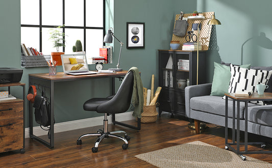 Computer Desk, Office Desk with 8 Hooks, for Study, Home Office, Easy Assembly, Industrial Design - image 1