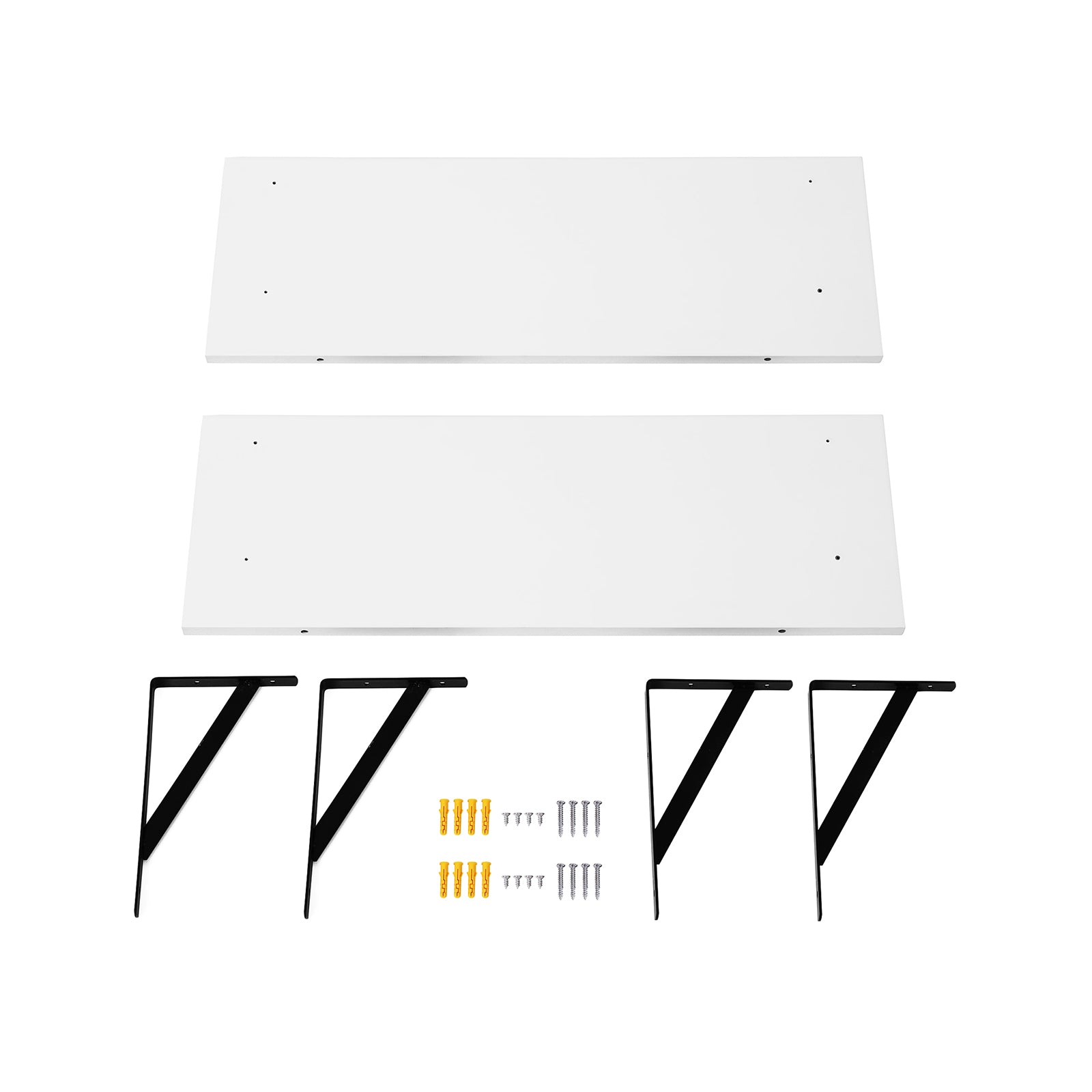 Floating Shelves Set of 2 Wall Shelves 60 x 21 x 14 cm White - image 4