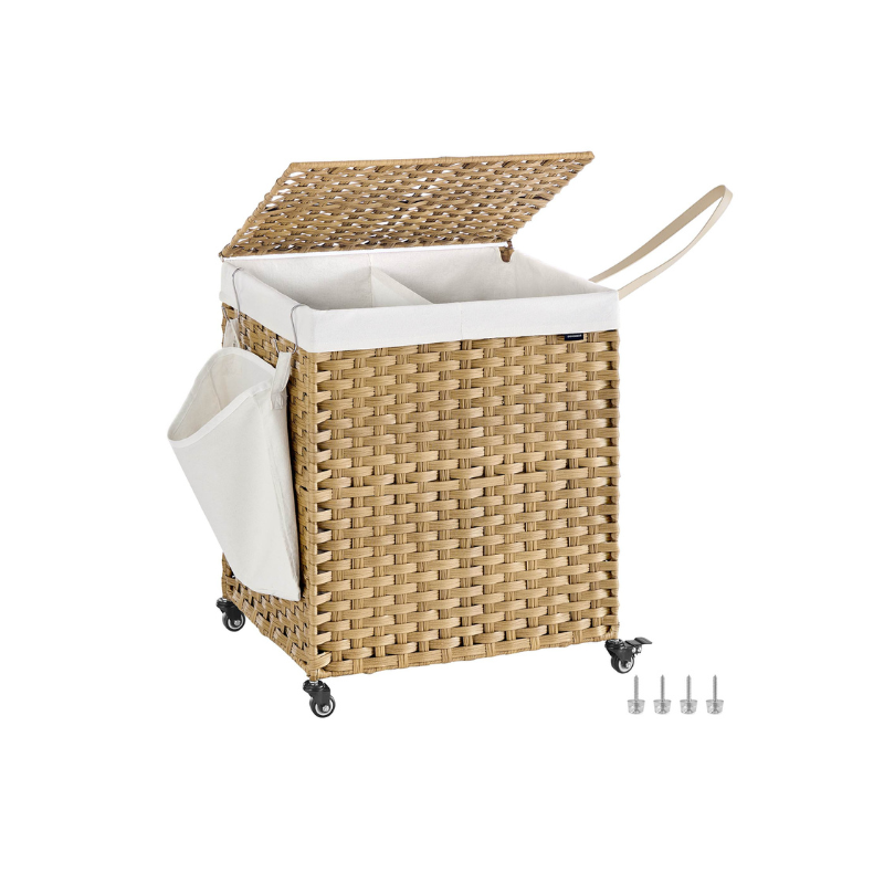 145L Rollling Laundry Hamper with Lid - HWLEXTRA 