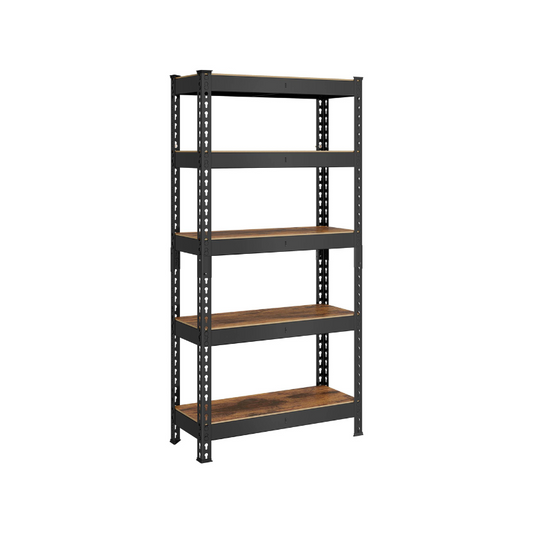 Scaffalatura a 5 Ripiani Montaggio Senza Bulloni Marrone Vintage