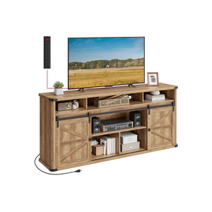 30" High TV Stand for TVs up to 75 Inches Honey Brown