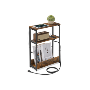 Narrow Side Table with Charging Station