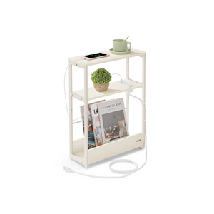Narrow End Table with Charging Station
