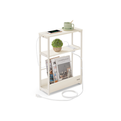 Narrow End Table with Charging Station