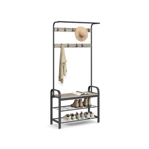 Coat Rack with Shoe Bench for Entryway