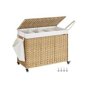 210L Rollling Laundry Hamper with Lid