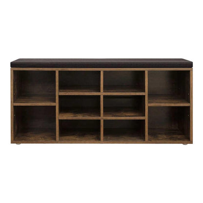 Cubbie Shoe Cabinet Storage Bench with Cushion | Adjustable Shelves