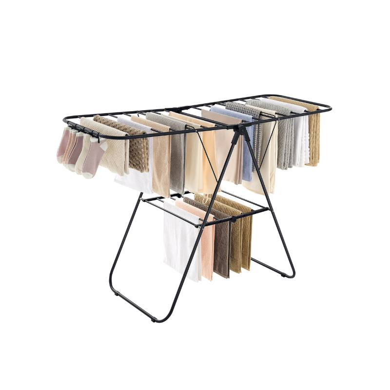 Clothes Drying Rack with Sock Clips - HWLEXTRA 