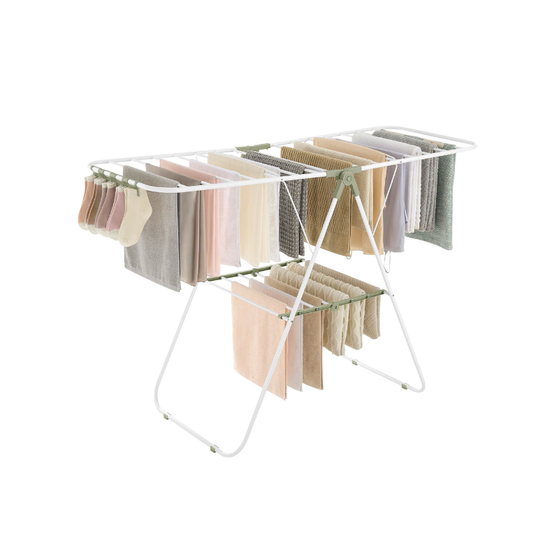 Clothes Drying Rack with Sock Clips - HWLEXTRA 