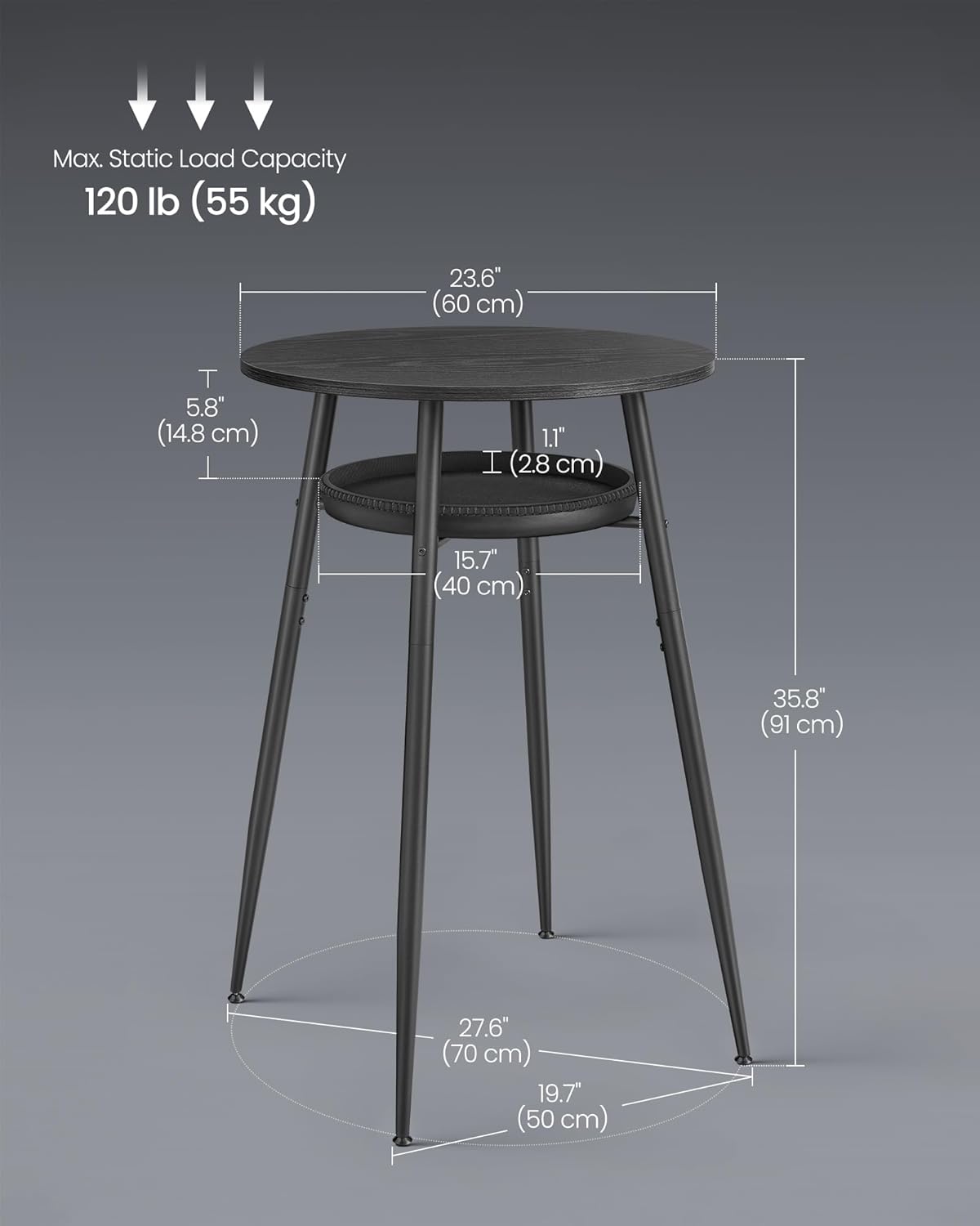 Round Storage Bar Table - HWLEXTRA 