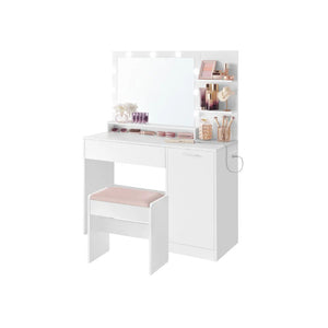 Vanity Desk with Mirror and Lights