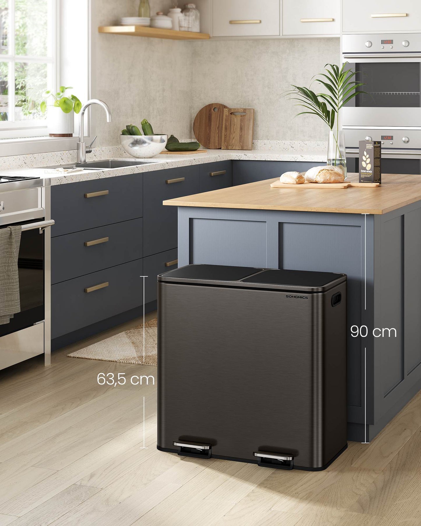 2 x 10.6 Gallon (2 x 40 L) Trash Can for Kitchen